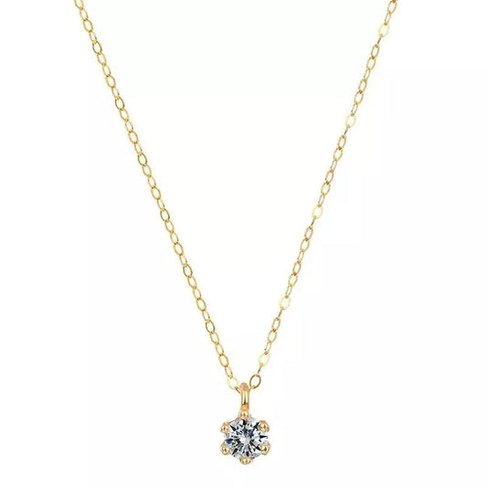 Sterling Silver Gold Plated CZ Necklace