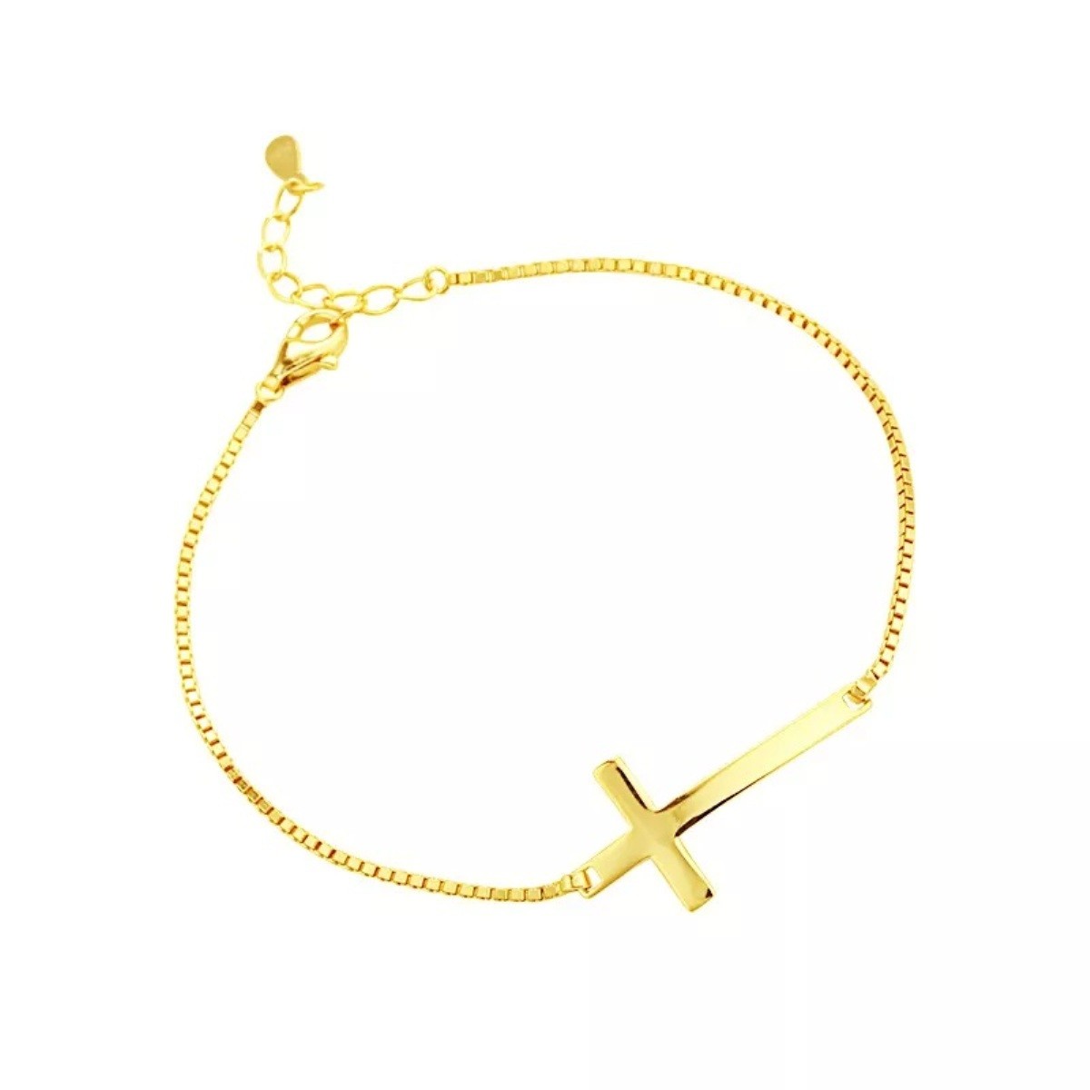 Sterling Silver Gold Plated Cross Bracelet