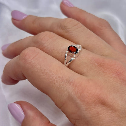 Sterling Silver Garnet Ring