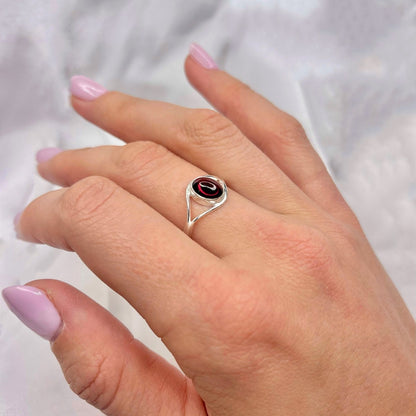 Sterling Silver Garnet Ring