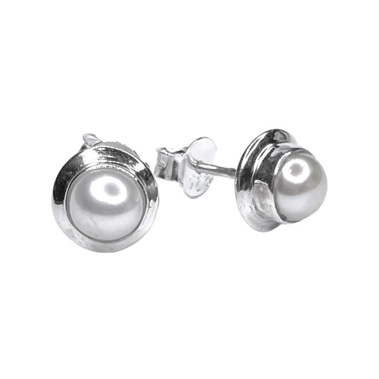 Sterling Silver Pearl Studs