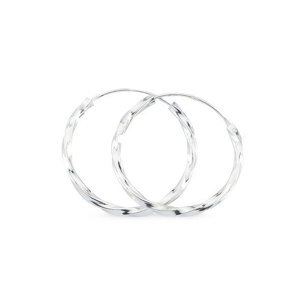 Silver 12 - 30 mm Twisted Hoops