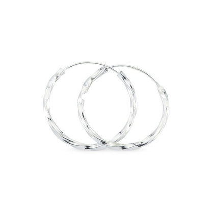 Silver 12 - 30 mm Twisted Hoops