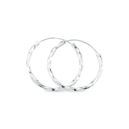 Silver 12 - 30 mm Twisted Hoops