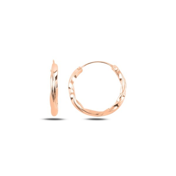 Silver Rose Gold Plated 12 - 30 mm Twisted Hoops