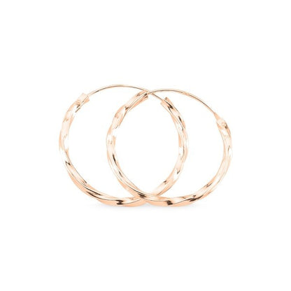 Silver Rose Gold Plated 12 - 30 mm Twisted Hoops