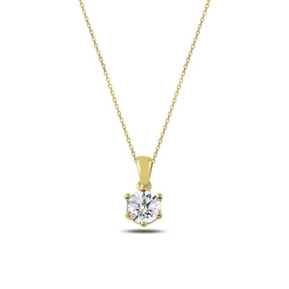 Sterling Silver Gold Plated CZ Crystal Necklace