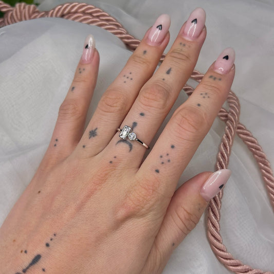 Sterling Silver Rhodium Plated CZ Ring