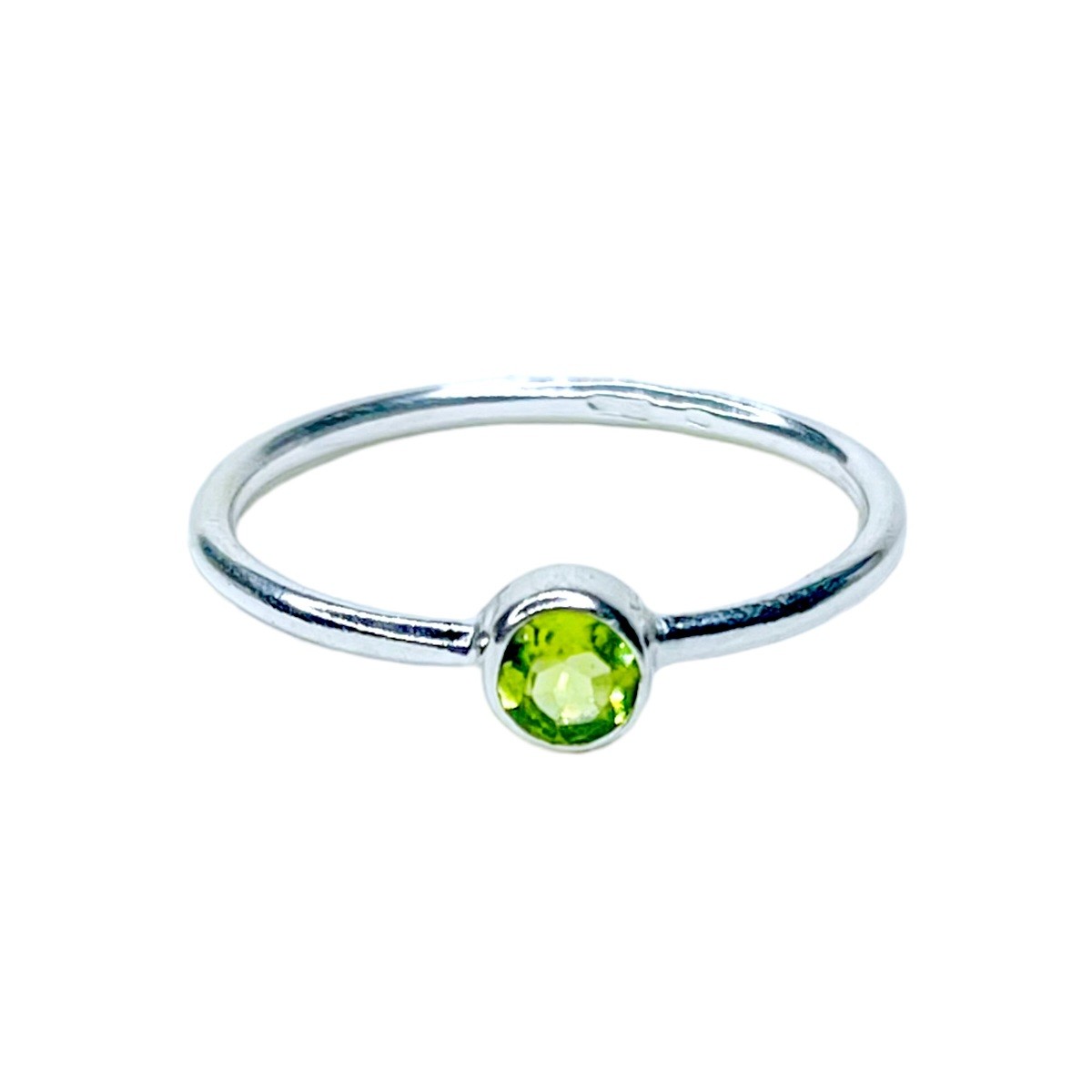 Sterling Silver Minimalist Peridot Ring