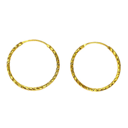 Sterling Silver Gold Plated 30 - 40 mm Twisted Hoops