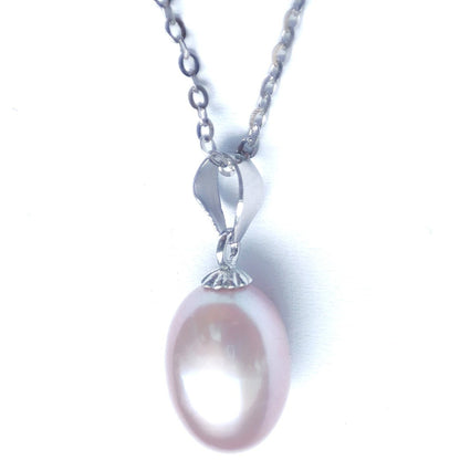 Sterling Silver Rhodium Plated Pearl Necklace