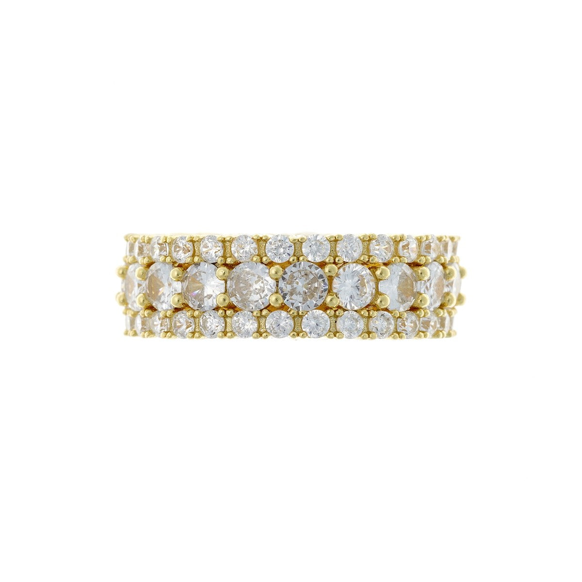 Sterling Silver Gold Plated CZ Band Ring