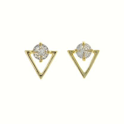 Sterling Silver Gold Plated CZ Studs