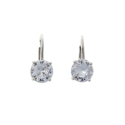 Sterling Silver CZ Drop Earrings