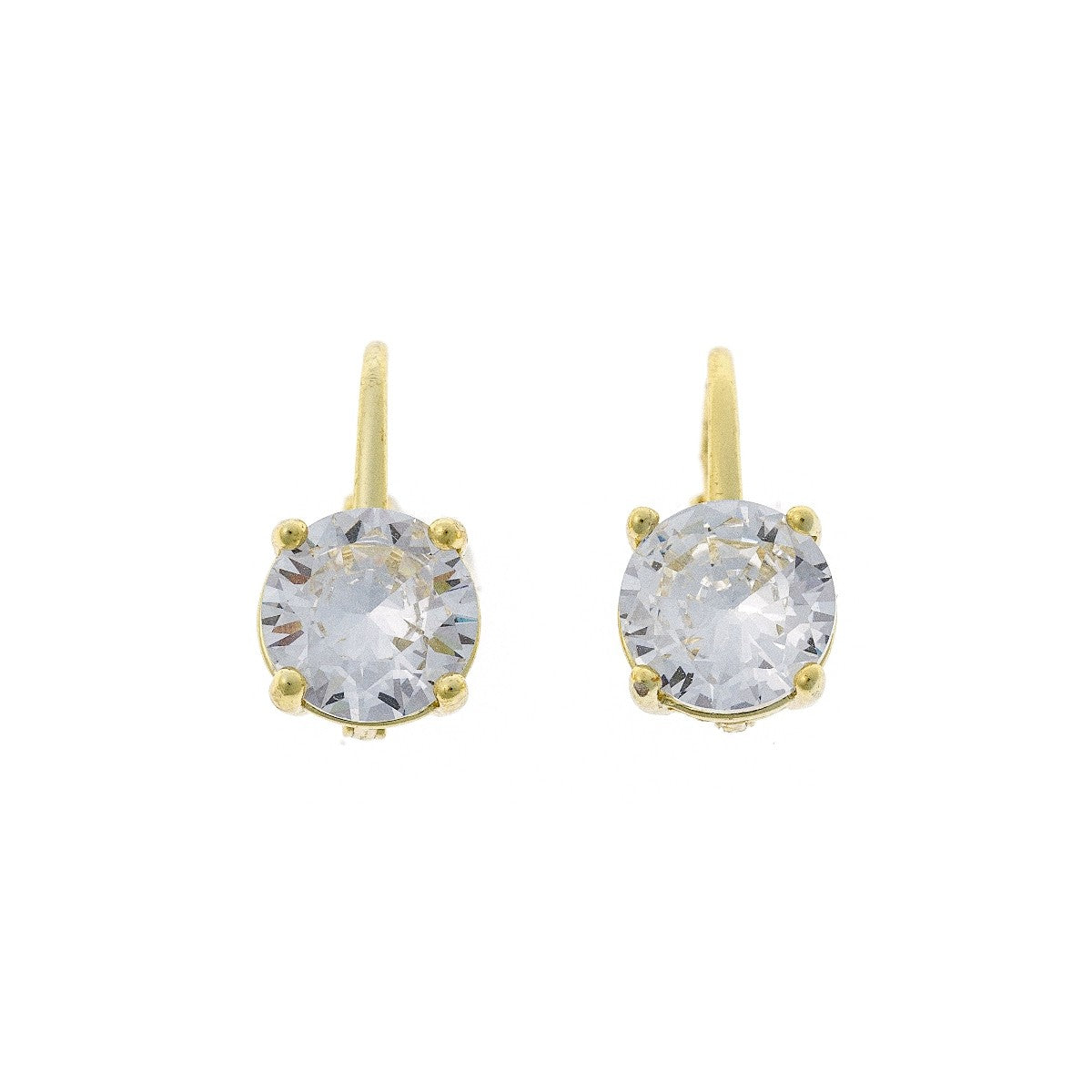 Sterling Silver Gold Plated CZ Drop Earrings