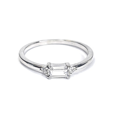 Sterling Silver Rectangle CZ Ring