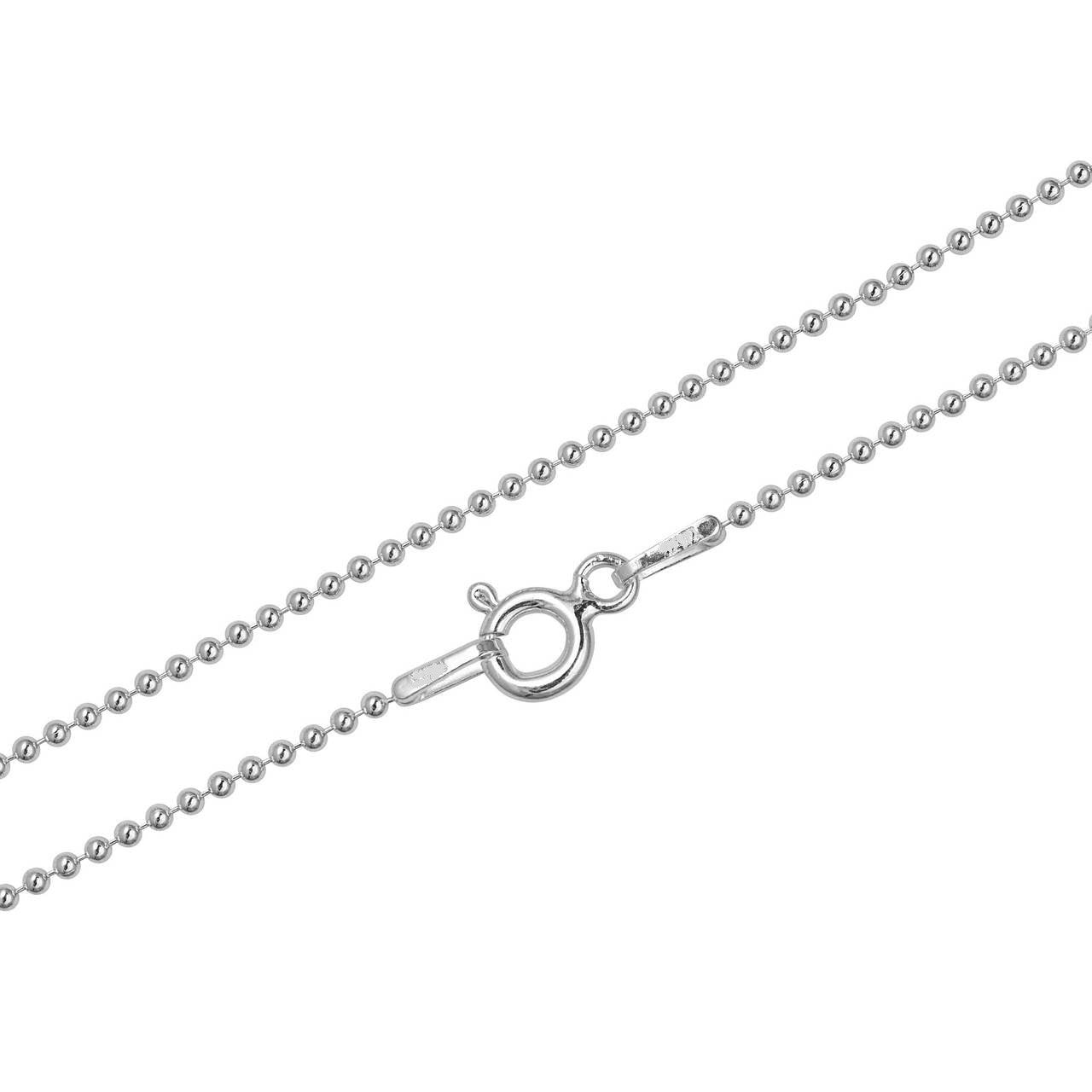 Sterling Silver Rhodium Plated 1 mm Ball Bead Chain