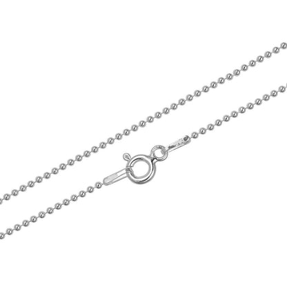 Sterling Silver Rhodium Plated 1 mm Ball Bead Chain