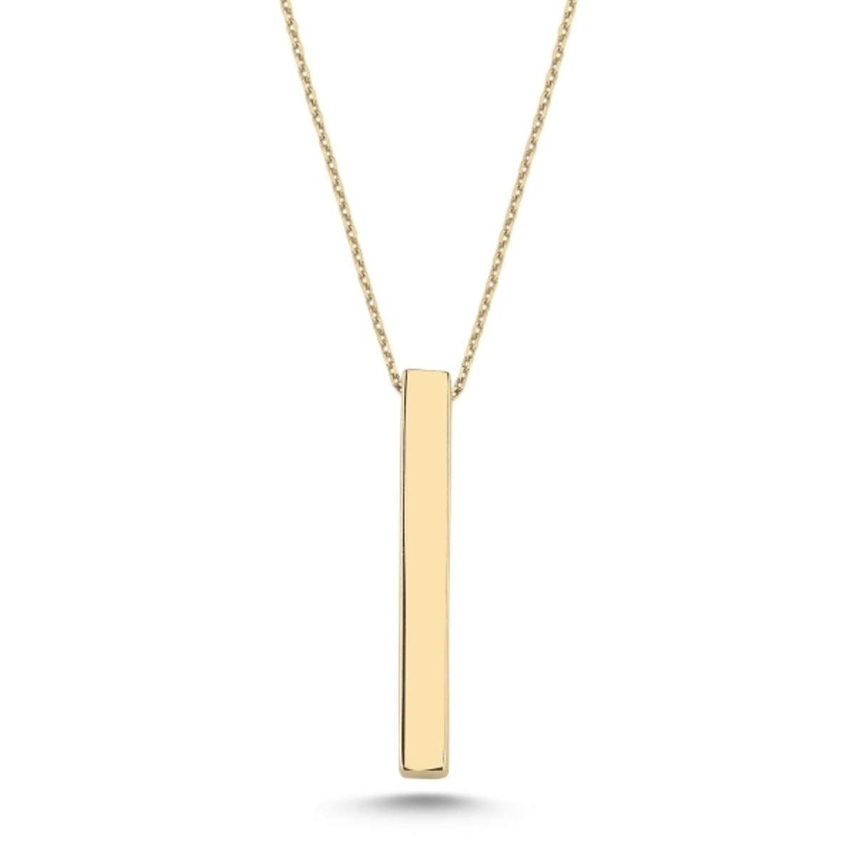 Sterling Silver Gold Plated Stick Necklace