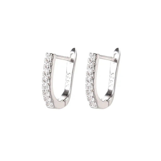 Sterling Silver Rhodium Plated English Lock Earrings