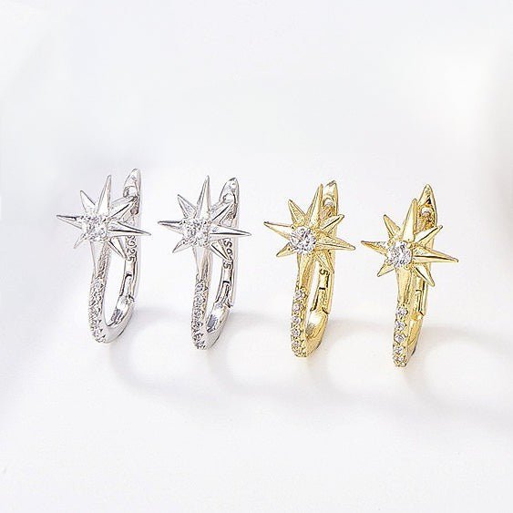 Sidabriniai auskarai su žvaigždute