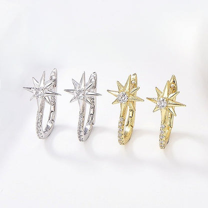 Sidabriniai auskarai su žvaigždute