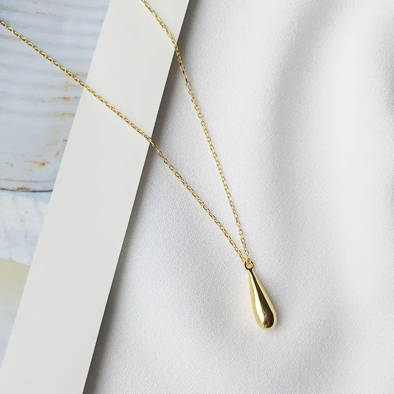 Sterling Silver Gold Plated Teardrop Necklace