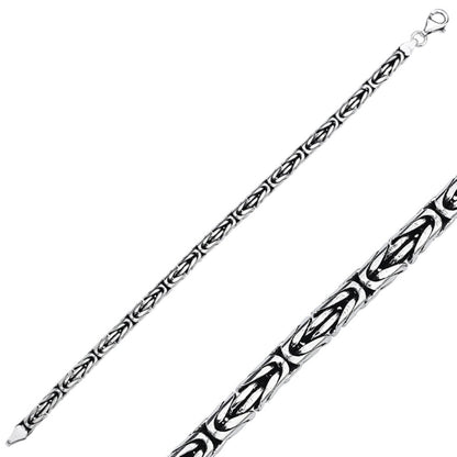 Sterling Silver 5 mm Round King Chain Bracelet