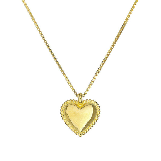 Sterling Silver Gold Plated Heart Necklace