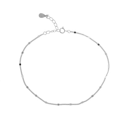 Sterling Silver Rose Gold Plated Minimalist Chain Anklet