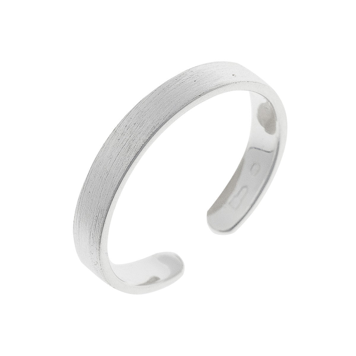 Sterling Silver Rhodium Plated Matte 3 mm Band Ring