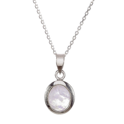 Sterling Silver Moonstone Pendant Necklace