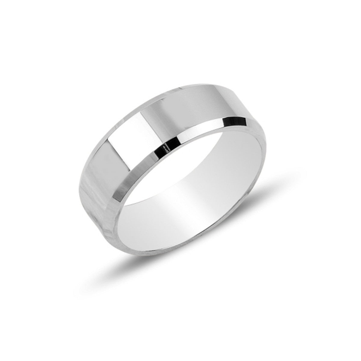 Sterling Silver Rhodium Plated 6 mm Band Ring