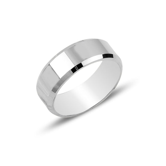 Sterling Silver Rhodium Plated 6 mm Band Ring