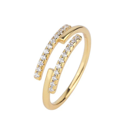 Sterling Silver Gold Plated CZ Ring