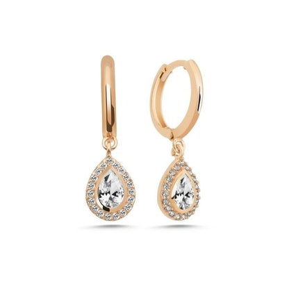 Scandinavian Silver Rose Gold Plated Hoops with Charms