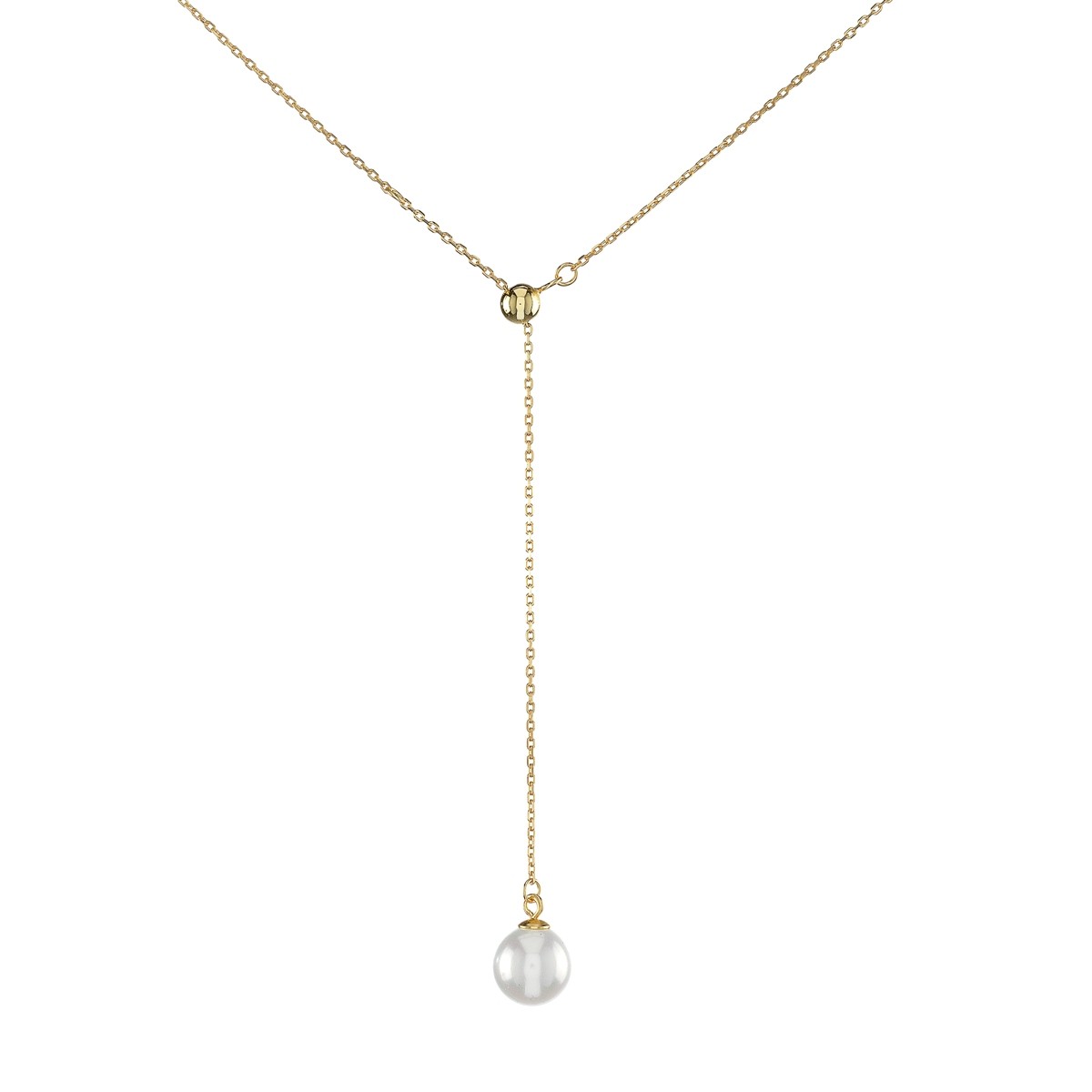 Sterling Silver Gold Plated Pearl Imitation Necklace