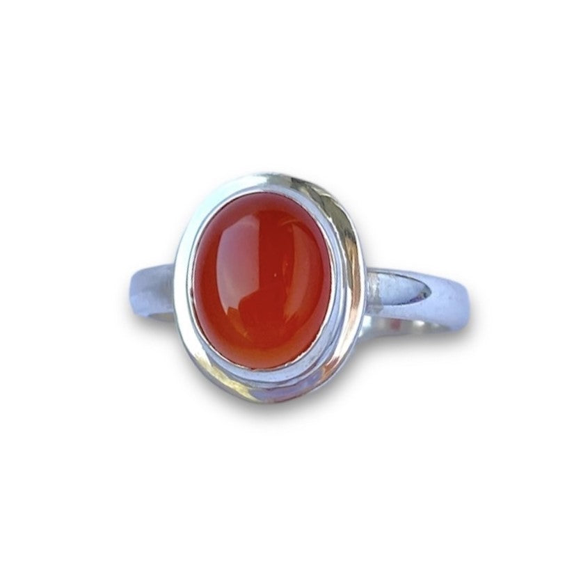 Sterling Silver Oval Carnelian Ring