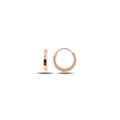 Sterling Silver Rose Gold Plated Ribbed Hoops