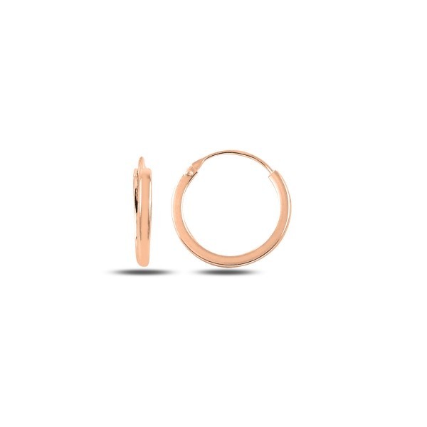 Sterling Silver Rose Gold Plated Ribbed Hoops