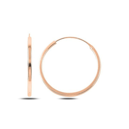 Sterling Silver Rose Gold Plated Ribbed Hoops