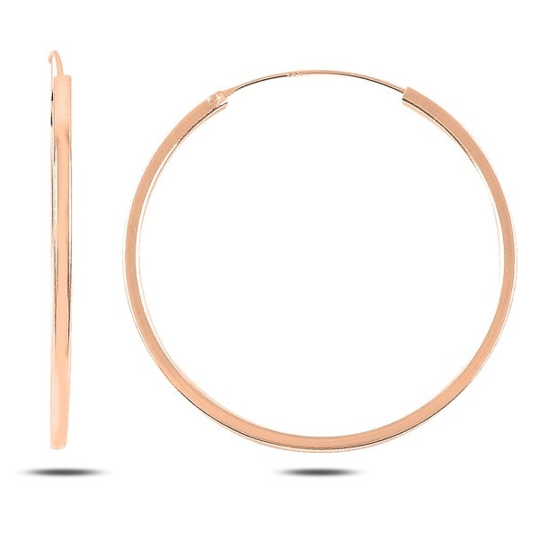 Sterling Silver Rose Gold Plated Ribbed Hoops