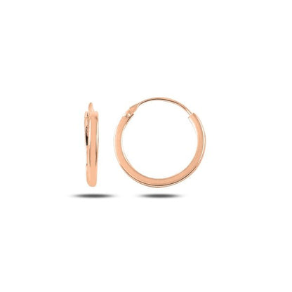 Sterling Silver Rose Gold Plated Ribbed Hoops