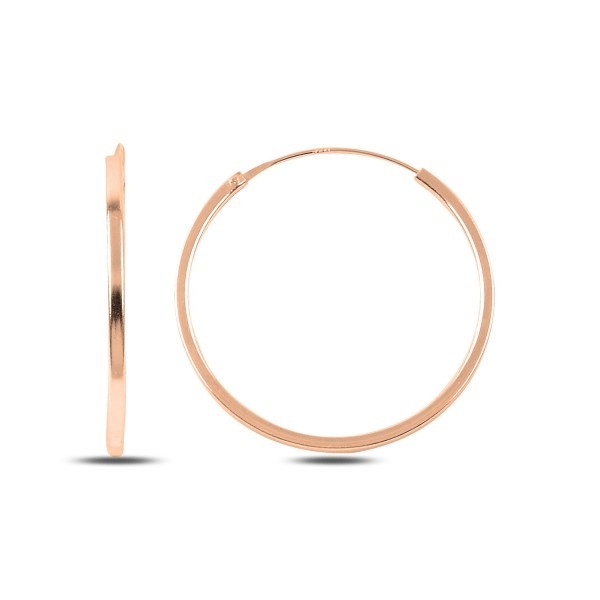 Sterling Silver Rose Gold Plated Ribbed Hoops