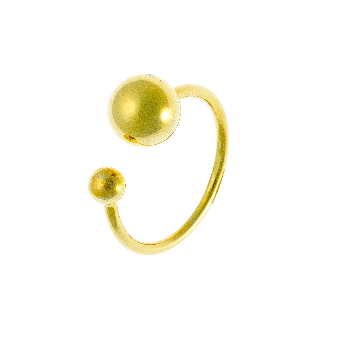 Sterling Silver Gold Plated Bead Ring