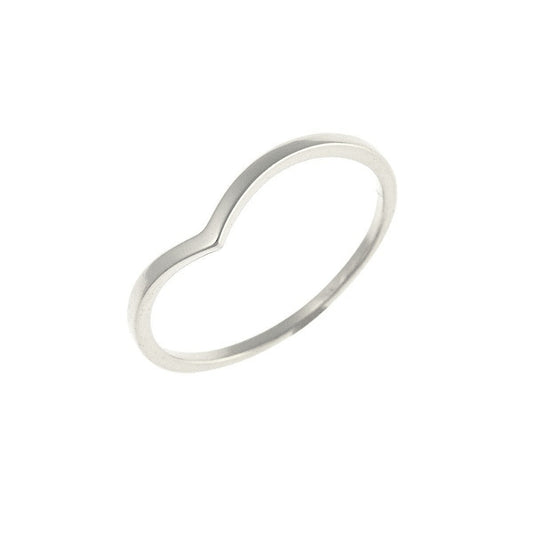 Sterling Silver Rhodium Plated V Ring