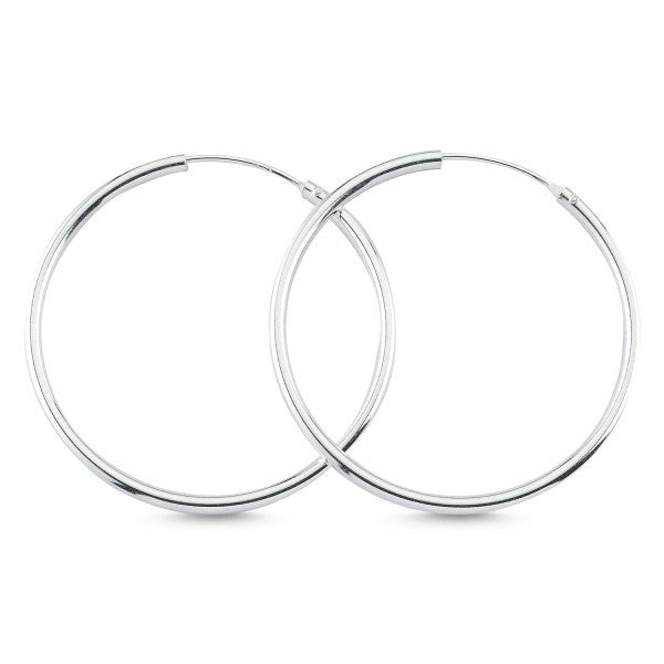 Sterling Silver 10 - 50 mm Hoops