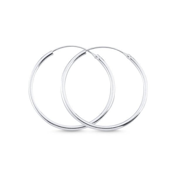 Sterling Silver 10 - 50 mm Hoops