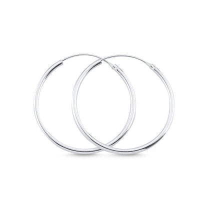 Sterling Silver 10 - 50 mm Hoops