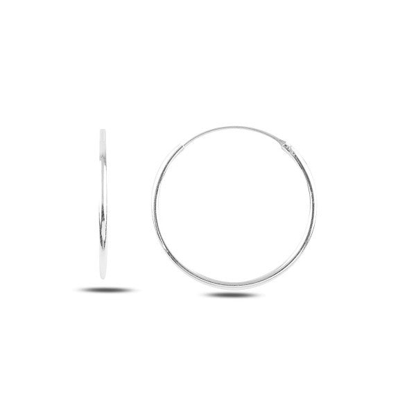 Sterling Silver Rhodium Plated 10 - 50 mm Hoops